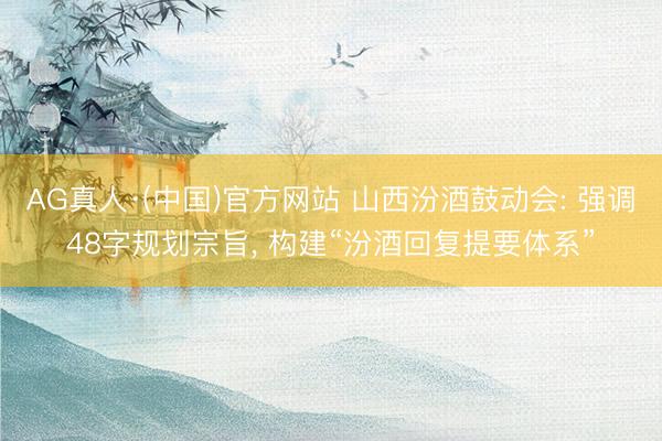 AG真人·(中国)官方网站 山西汾酒鼓动会: 强调48字规划宗旨， 构建“汾酒回复提要体系”